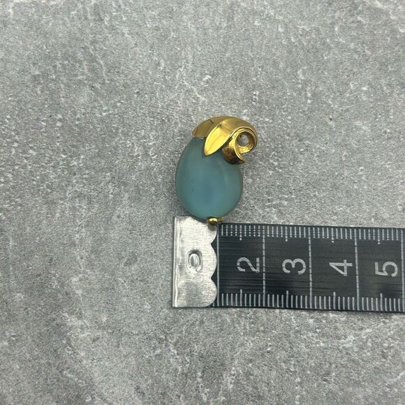 Givenchy 1980 Gold Tone Blue Stone Clip On Earrings Elegant For Womens - Picture 11 of 11